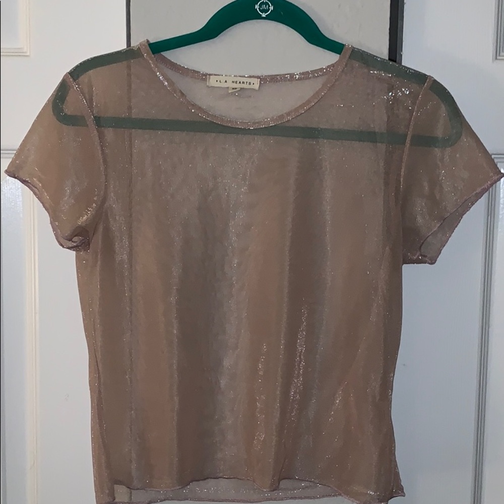 Shiny see through crop top